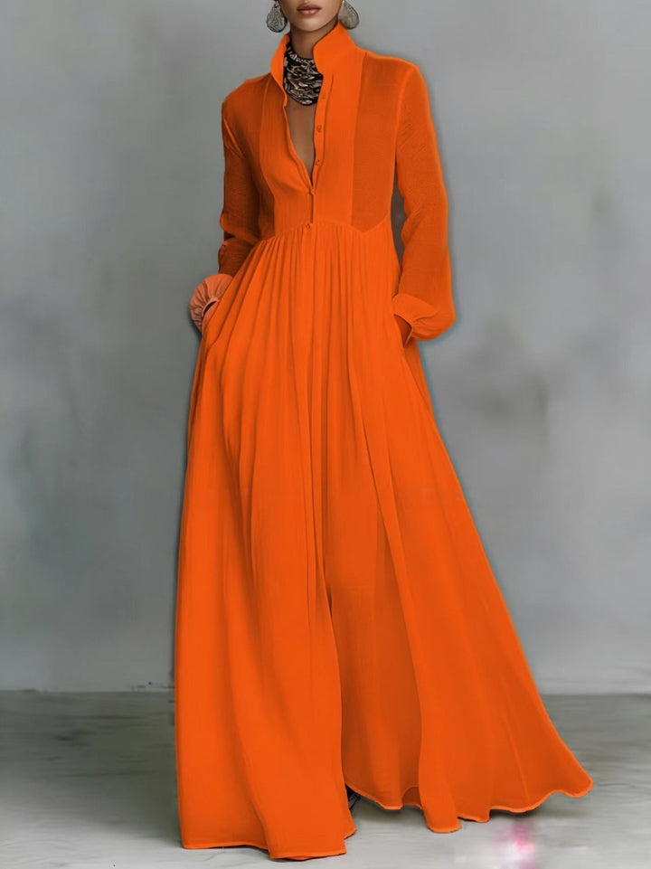Serena | Robe maxi à boutons fluides
