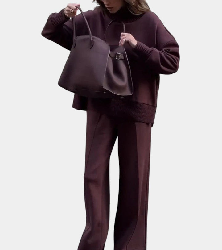 Élodie | Ensemble lounge doux deux-pièces : pull avec pantalon assorti